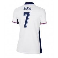 Camiseta Inglaterra Bukayo Saka #7 Primera Equipación Replica Eurocopa 2024 para mujer mangas cortas